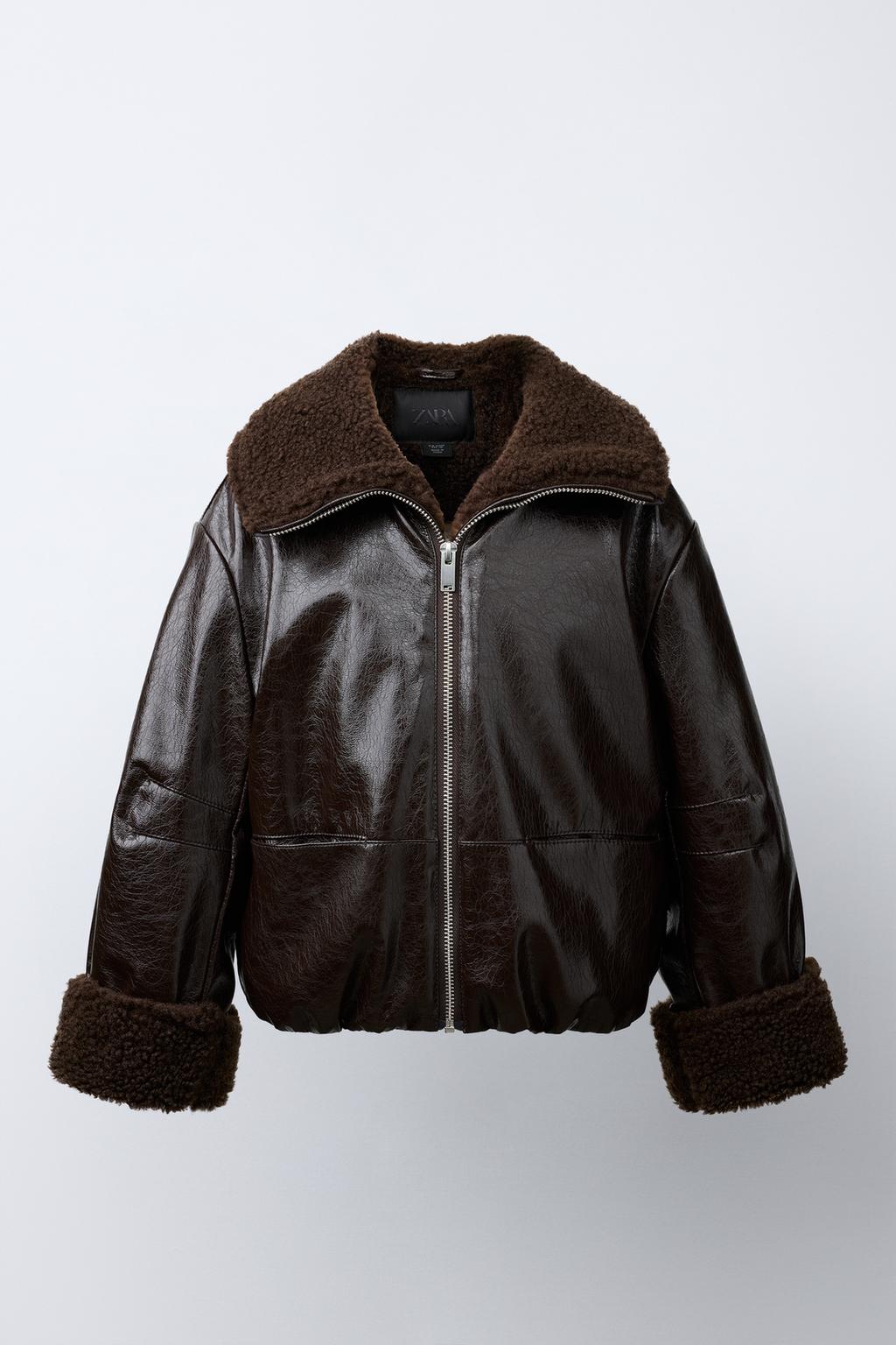 DOUBLE-FACED LEATHER EFFECT JACKET
