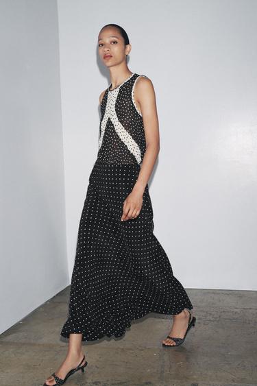 Zara ZW COLLECTION LONG SKIRT - Black / White - Image 0
