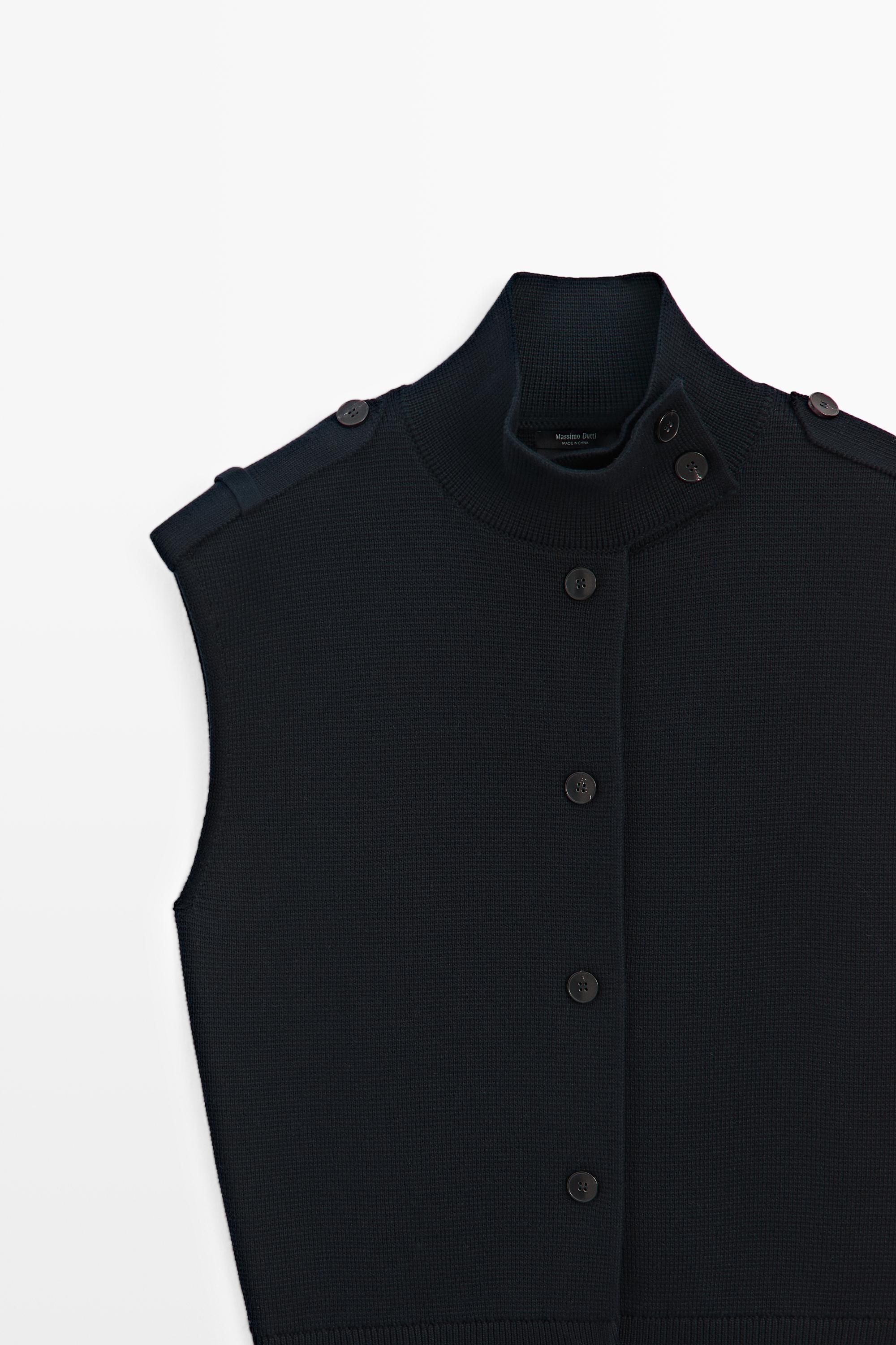 100% cotton mock neck knit vest