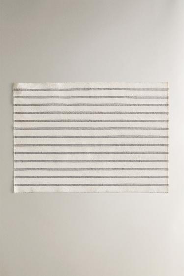 DYED THREAD STRIPED PLACEMAT - Ecru by Zara - Image 4