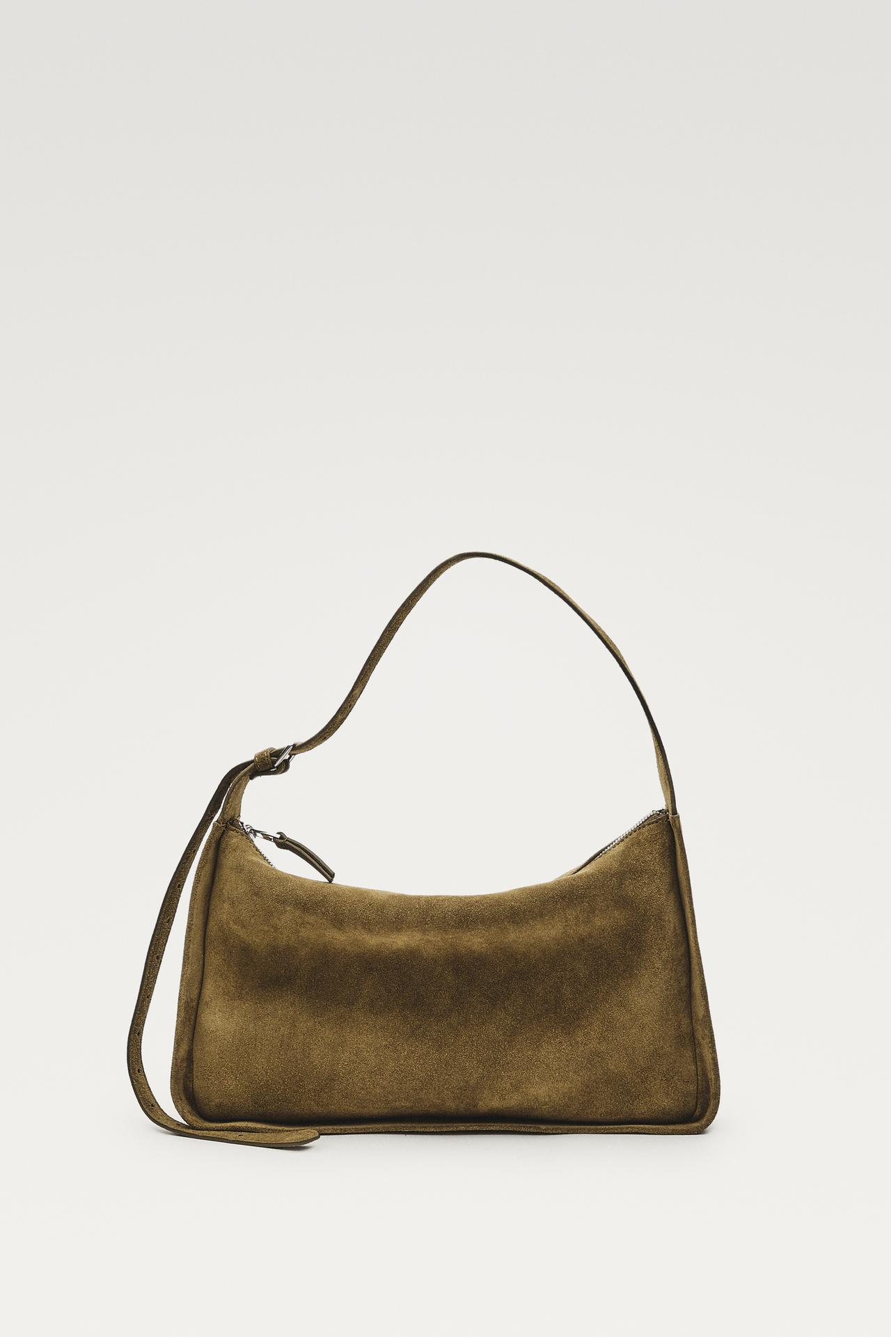 Split suede leather crossbody bag — 566