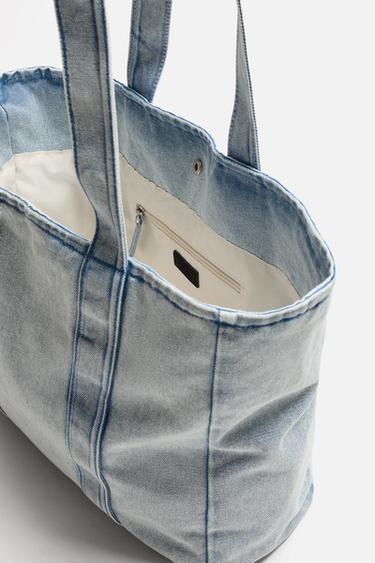 SAC SHOPPER DENIM EFFET DÉLAVÉ - Bleu de Zara - Image 5