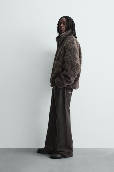 BLOUSON EFFET MOUTON - Marron / Vert de Zara - Image 3