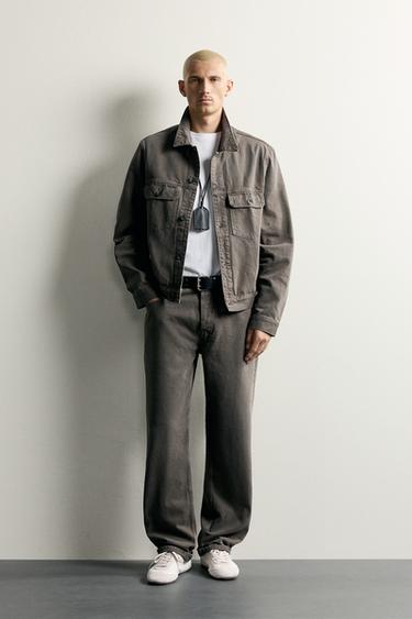 WASHED DENIM JACKET - Grey green by Zara - Image 0