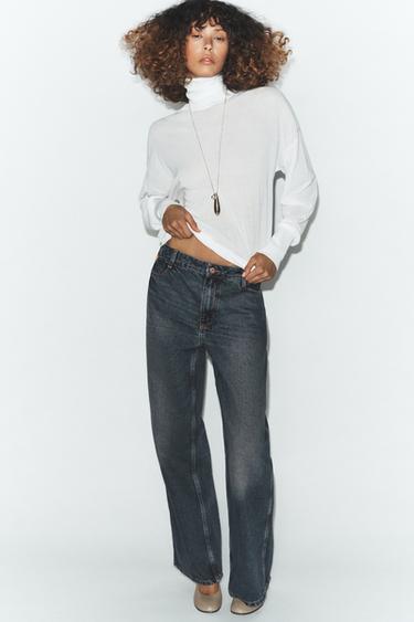 СВИТЕР ИЗ ТОНКОГО ТРИКОТАЖА С ВЫСОКИМ ВОРОТНИКОМ — БЕЛЫЙ от Zara