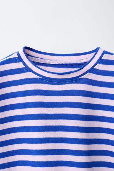 STRIPED T-SHIRT - Blue by Zara - Image 2