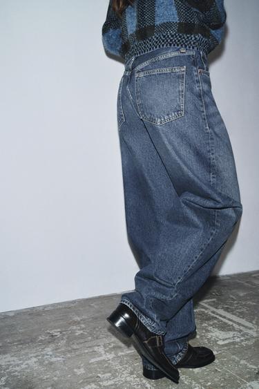 ZW COLLECTION BALLOON HIGH-WAIST JEANS - Blue by Zara - Image 3