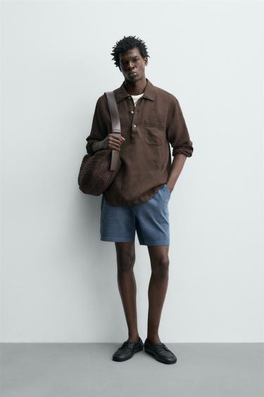 FADED-EFFECT JOGGER BERMUDA SHORTS - Blue by Zara