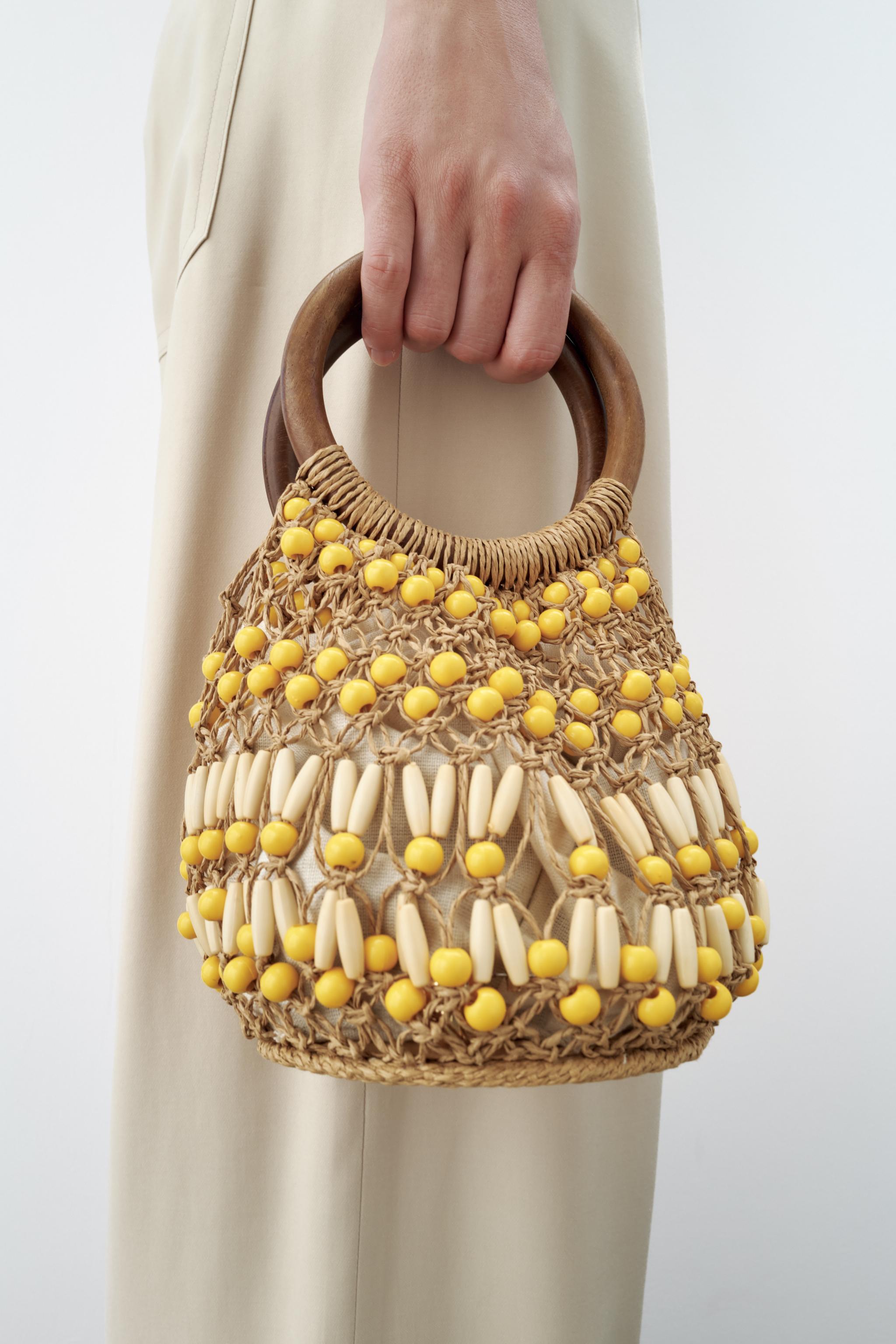 Raffia bag zara on sale