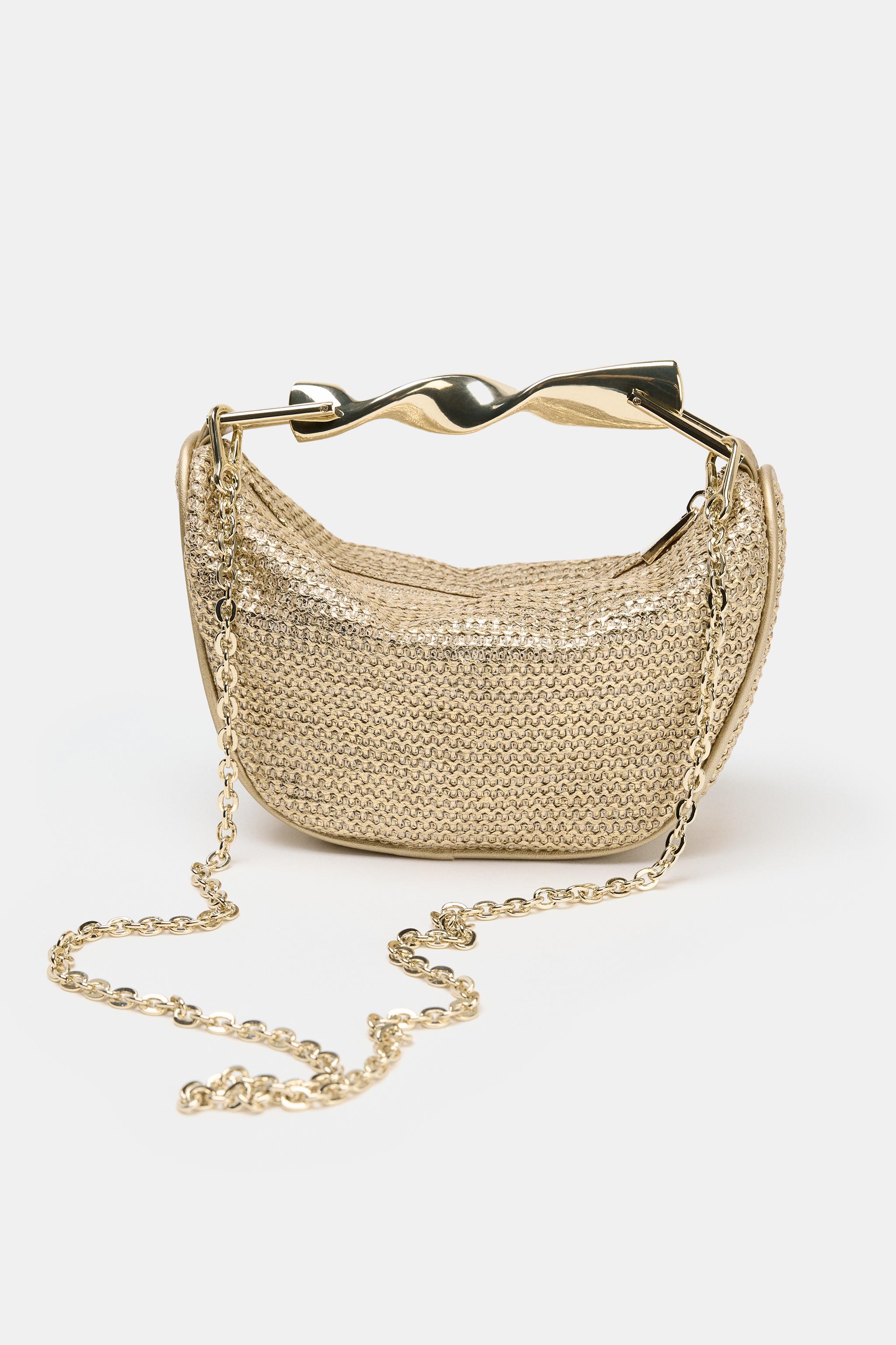 MINI BAG WITH METALLIC HANDLE - Golden | ZARA United States