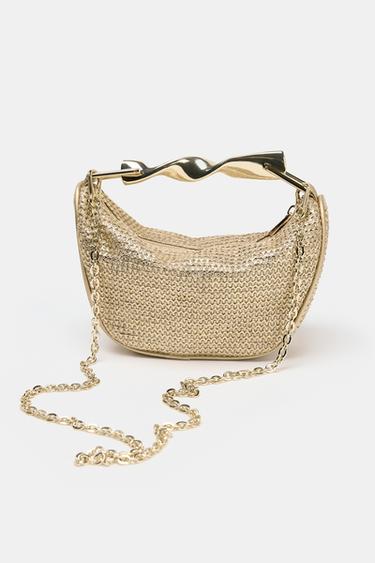 MINI BAG WITH METAL HANDLE - Golden by Zara