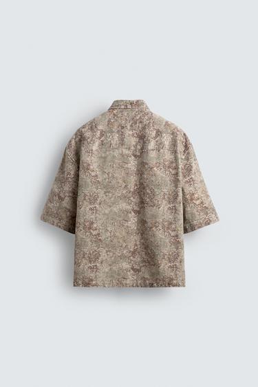CHEMISE COUPE DÉCONTRACTÉE À IMPRIMÉ ABSTRAIT - Imprimée de Zara - Image 6