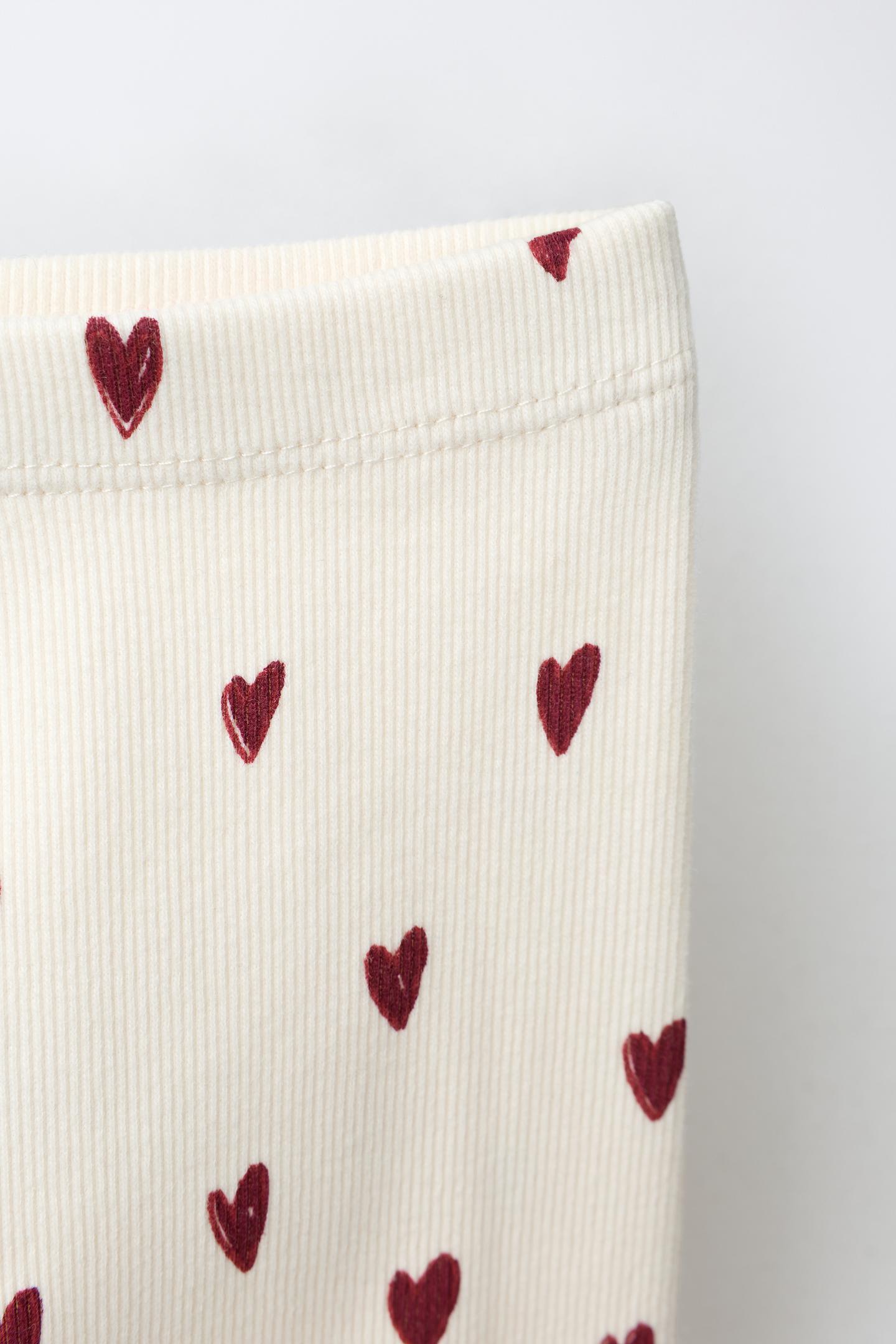 Детский комплект Zara Heart Sweatshirt and Legging Set, цвет: Светлый бежевый — фото 5