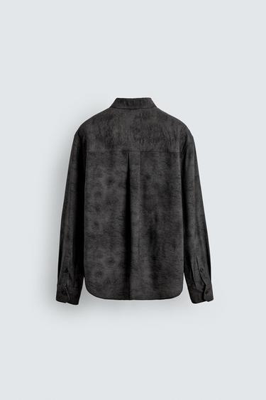 CHEMISE À IMPRIMÉ STRUCTURÉE - Noir de Zara - Image 6
