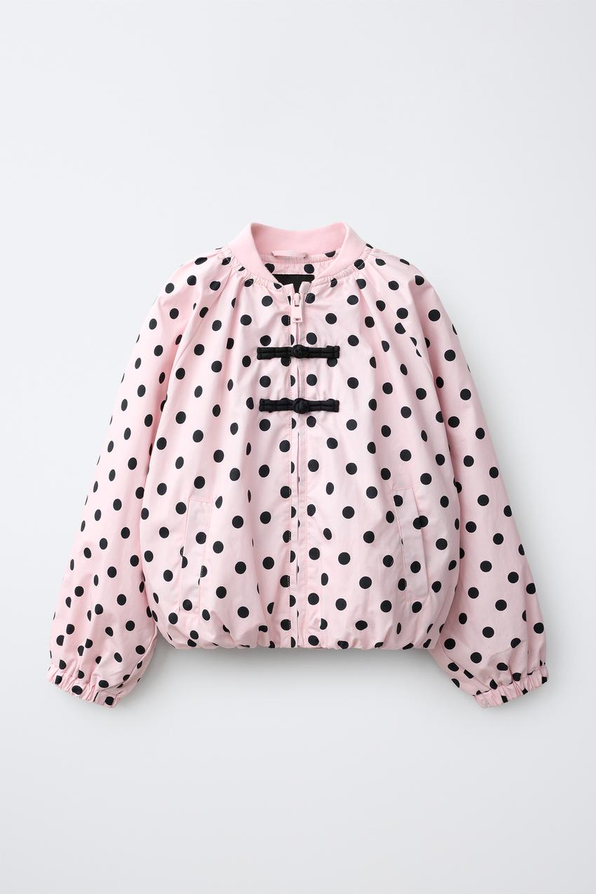 ドット柄ボンバージャケット - ピンク | ZARA Japan / 日本
