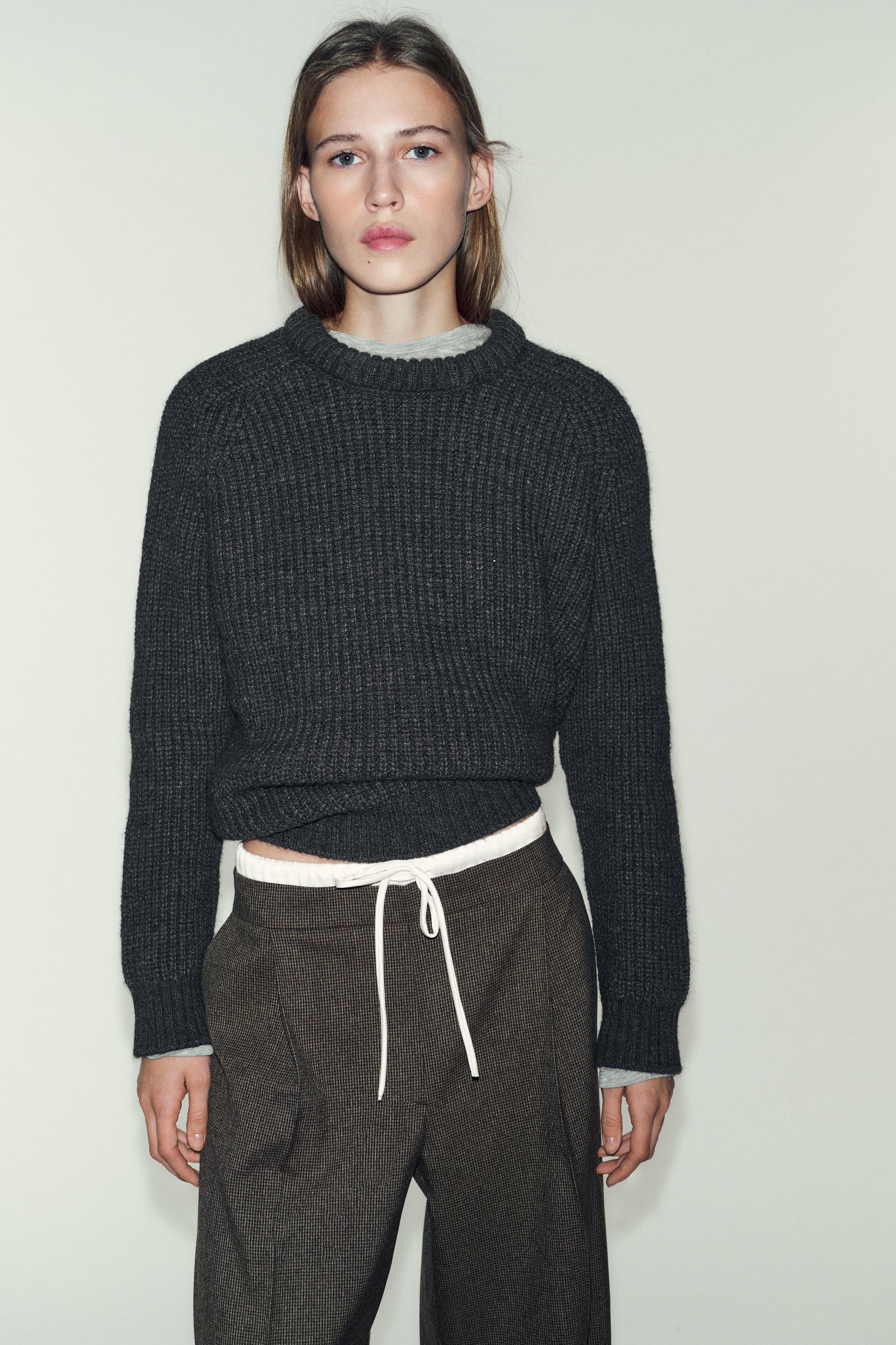 PANTALON LARGE DOUBLE TAILLE PIED-DE-POULE