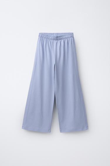 Zara HEAVY WEIGHT PANTS - Blue