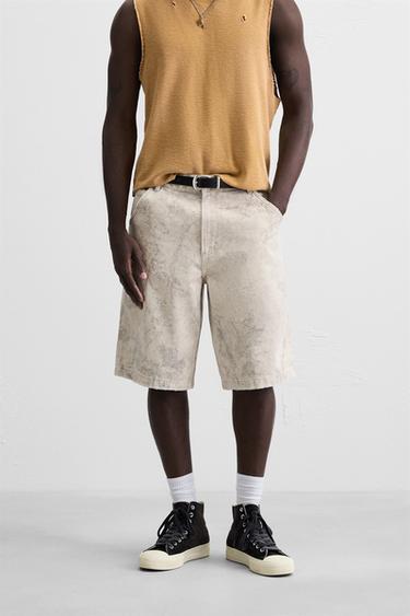 BERMUDA DÉLAVÉ IMPRIMÉ ABSTRAIT - 028 de Zara - Image 1