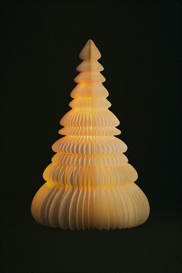 Staande papieren kerstboom met verlichting (160 cm) - Gebroken wit van Zara