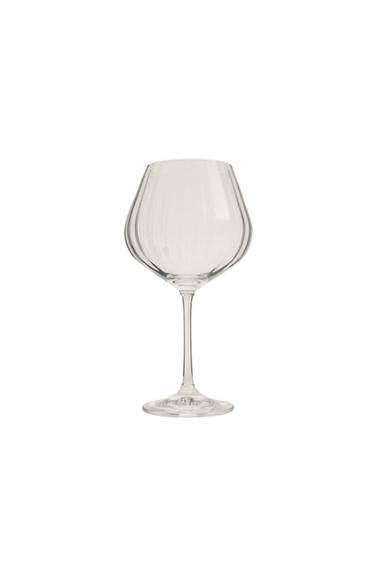 CALICE IN VETRO CON RILIEVO A ONDE BOHEMIA CRYSTAL - Trasparente di Zara