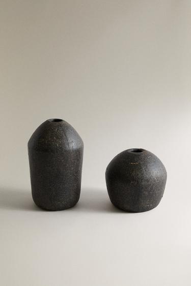 VASE DÉCORATIF OVALE EN CÉRAMIQUE - Noir de Zara - Image 0