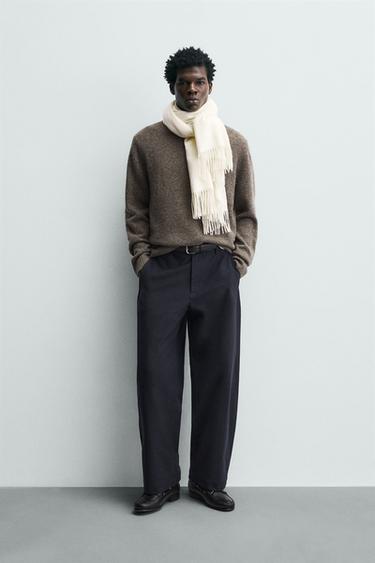 SWETER ZE 100% WEŁNY BOTONATO - ZIELONKAWY Zara