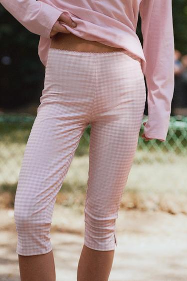 GINGHAM CHECK CAPRIS - Pink / White by Zara