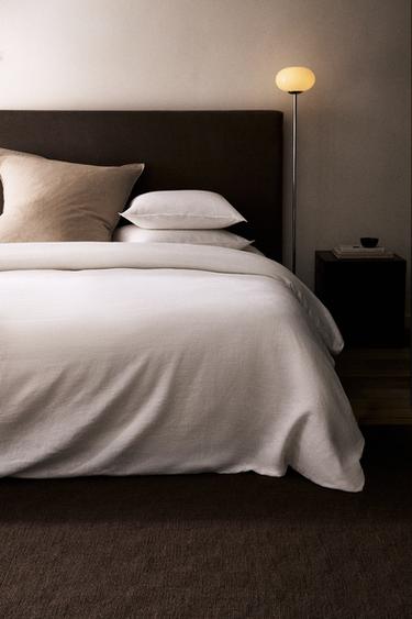 Zara WASHED LINEN DUVET COVER (160 GxM²) - White
