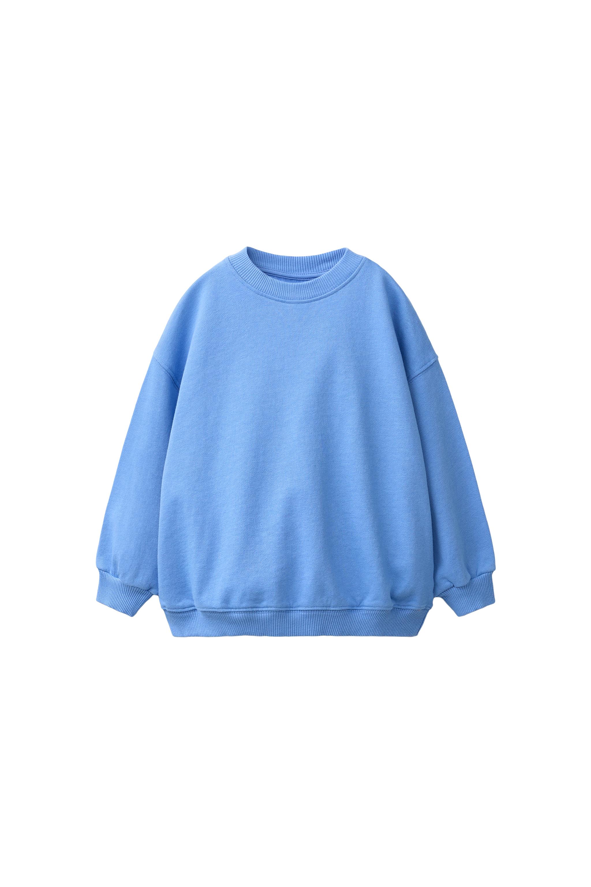 オーバーロック無地スウェットシャツ - 濃青 | ZARA Japan / 日本