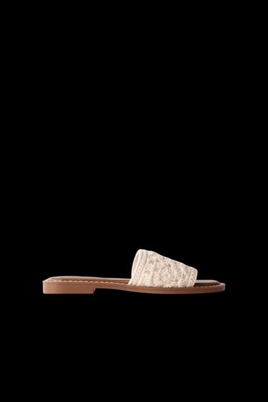 CROCHET FLAT SANDALS - Ecru White by Zara
