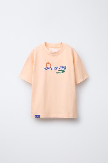 SLOGAN PRINT T-SHIRT - Orange by Zara