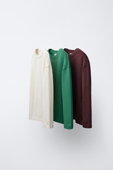 3-PACK OF PLAIN T-SHIRTS - Burgundy by Zara - Image 0