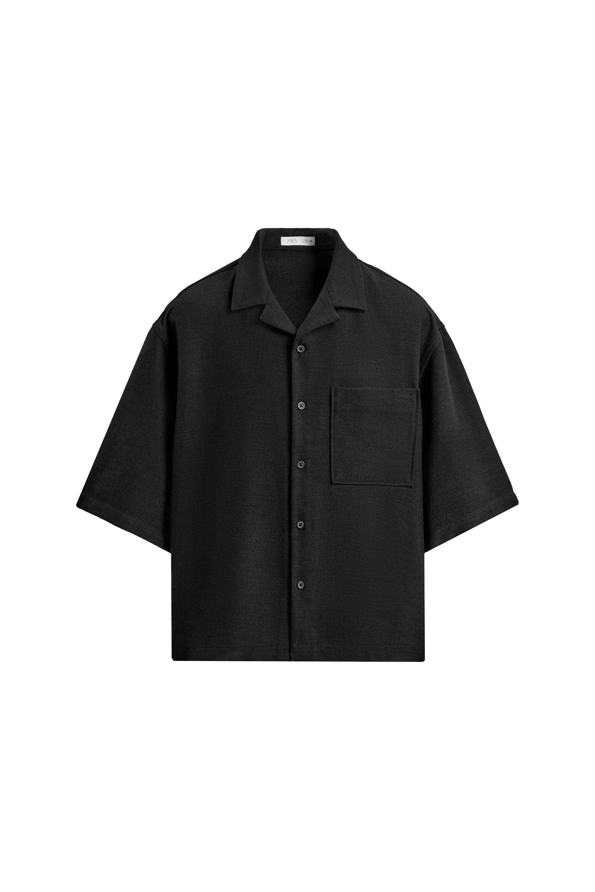 新品 ZARA M ヨーロッパ産 リネン ポケット シャツ KH リネンシャツ | メンズ | ZARA 日本