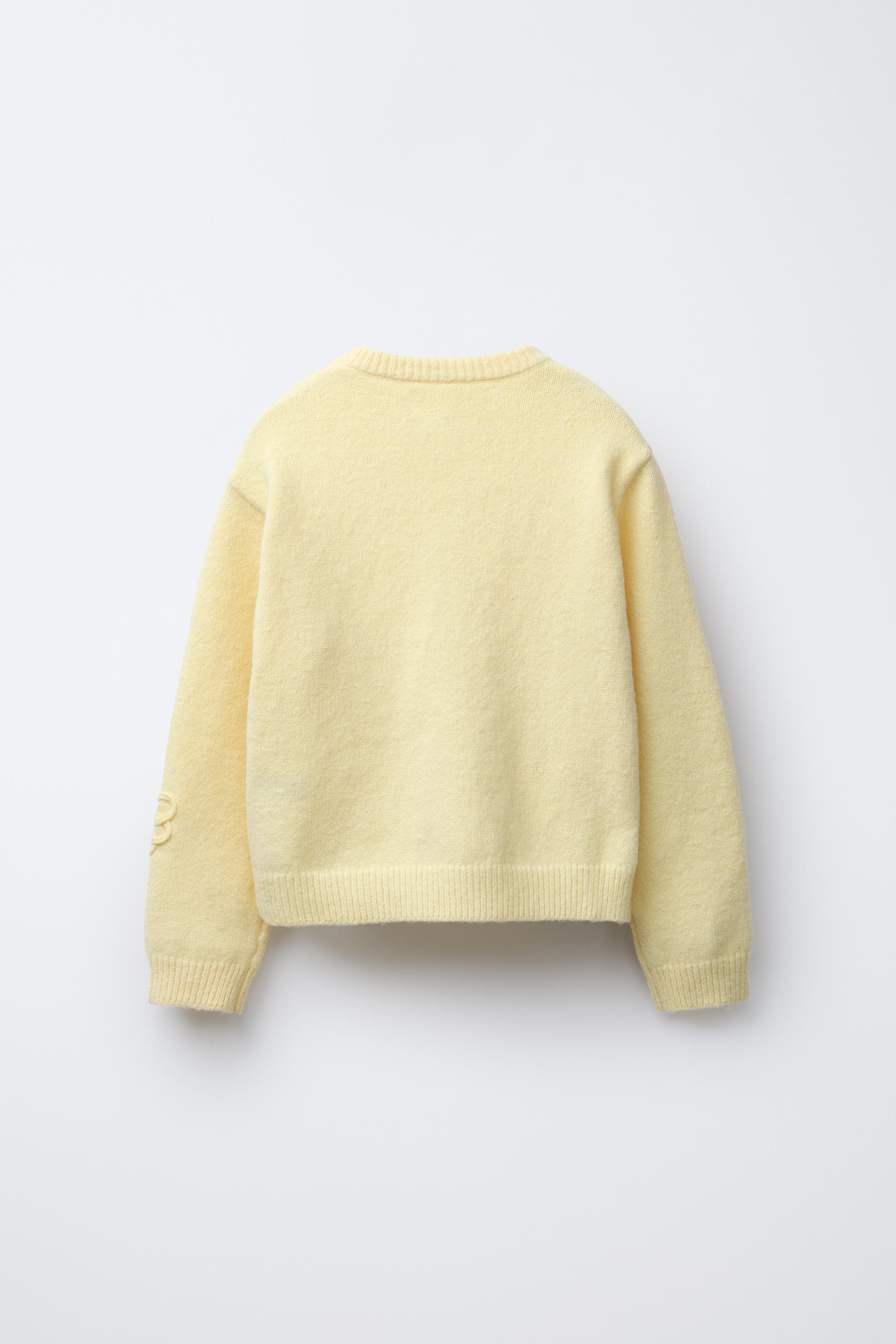 コードフラワーニットセーター - イエロー | ZARA Japan / 日本