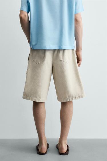 BERMUDA CARGO REGULAR FIT CHEVRONS - Sable de Zara - Image 2