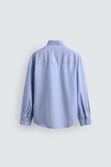 CHEMISE RELAXED FIT À POCHES - Bleu ciel de Zara - Image 8