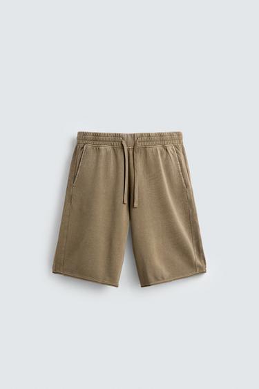 WASHED RELAXED FIT BERMUDA SHORTS - Brown by Zara - Image 0
