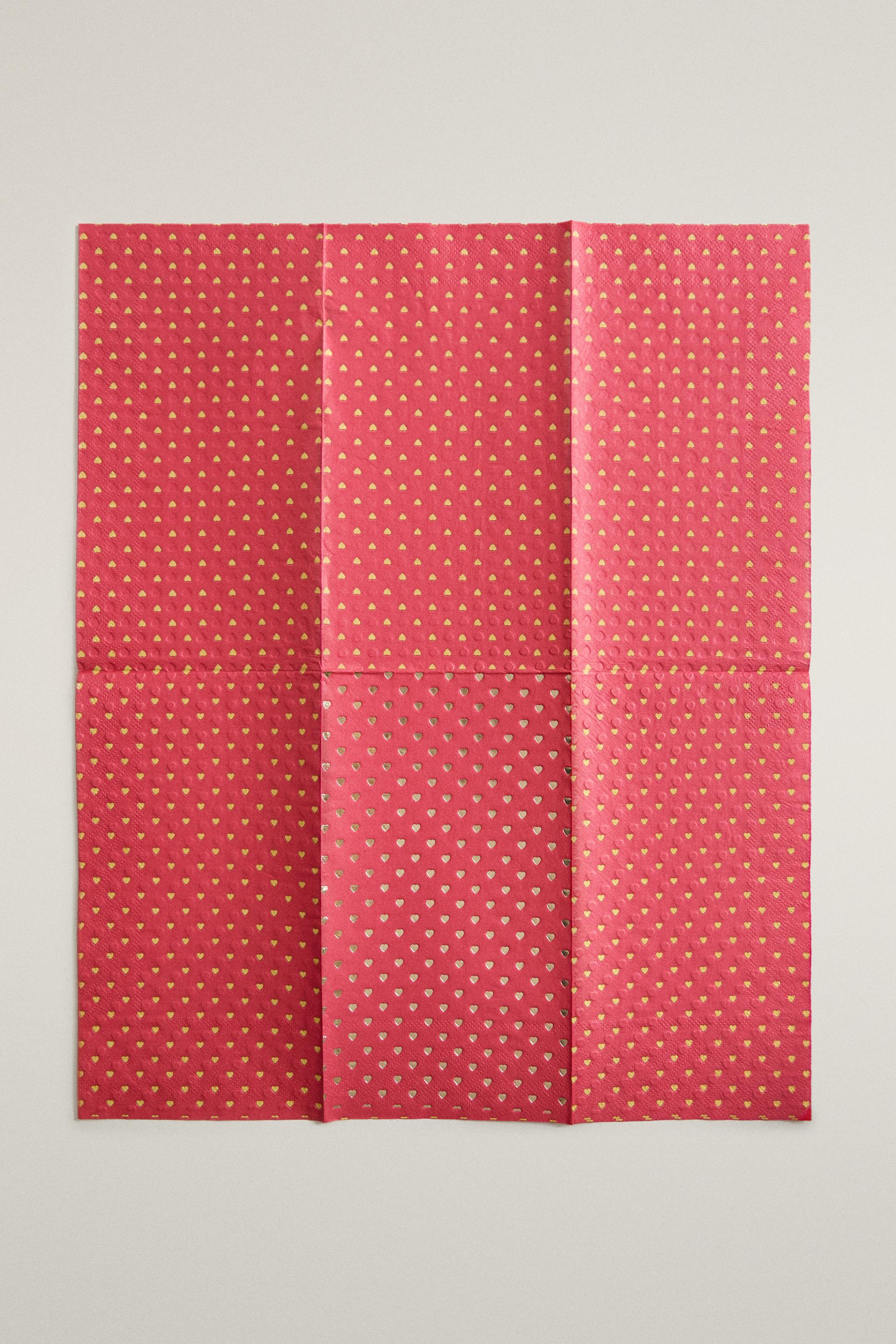 PACK OF CHRISTMAS HEART PAPER NAPKINS (PACK OF 30) - Green | ZARA