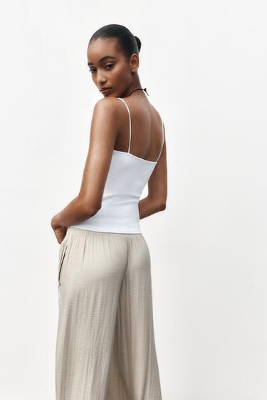 STRAPPY COTTON TOP - White by Zara - Image 4