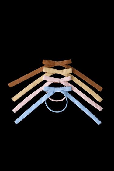 PACK CUATRO COLETEROS LAZOS EFECTO ANTE - Khaki de Zara