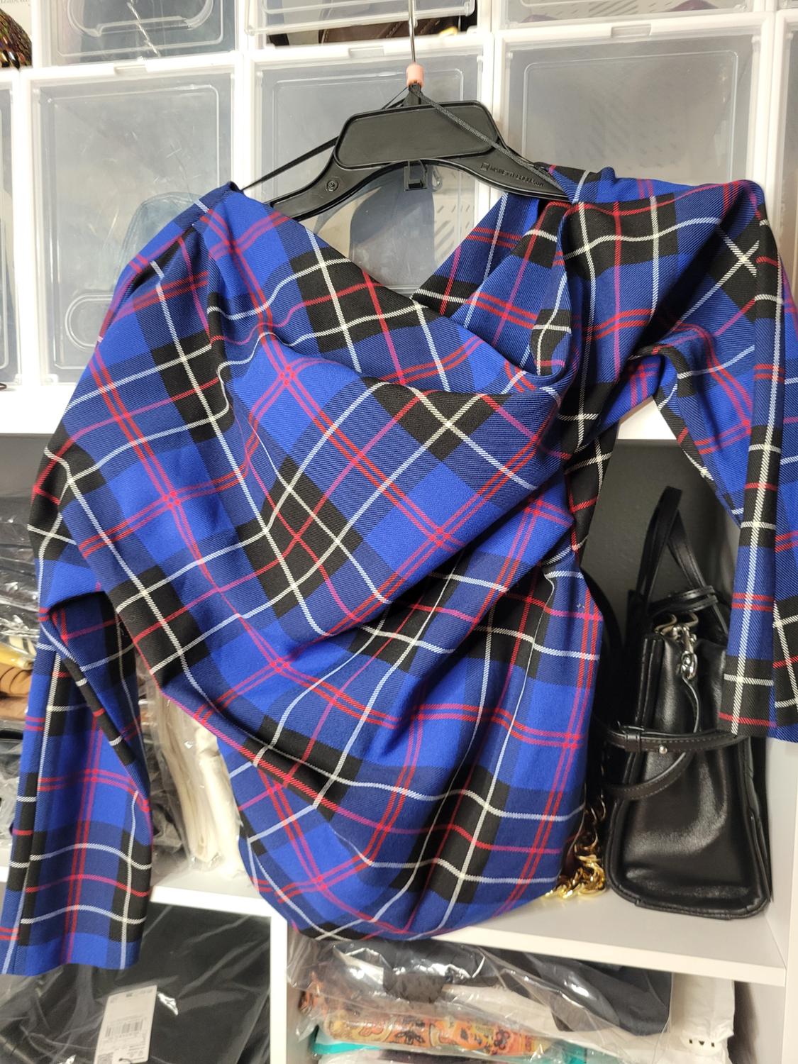 ASYMMETRIC PLAID TOP - Image 3