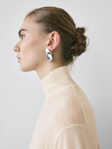 Zara Wool mock turtleneck knit sweater - STUDIO - Ivory