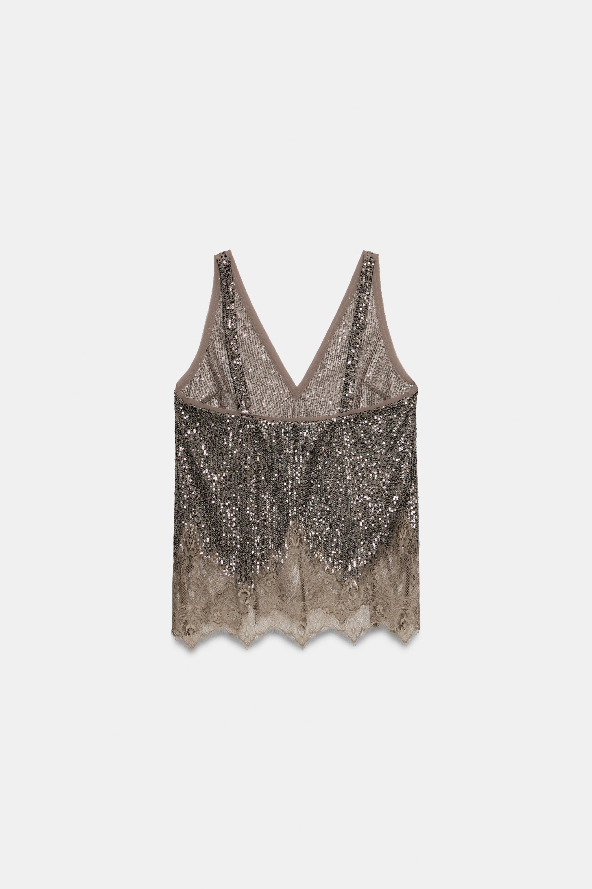TOP À PAILLETTES COMBINÉ ZW COLLECTION