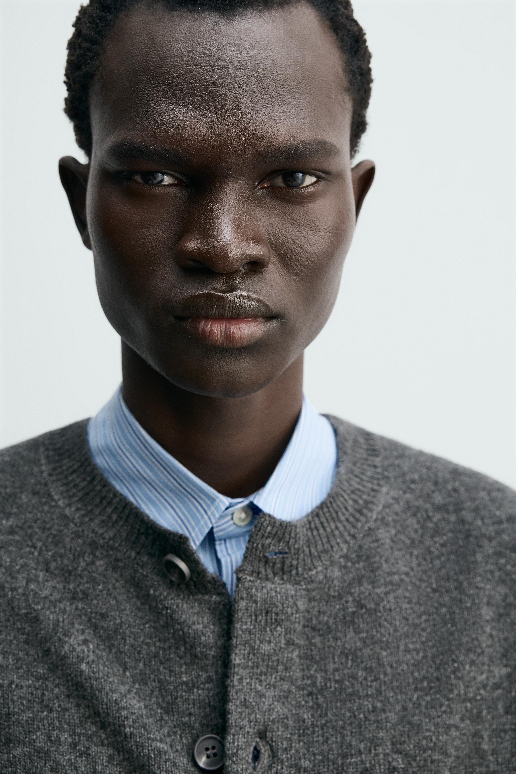 RELAXED FIT WOOL BLEND CARDIGAN