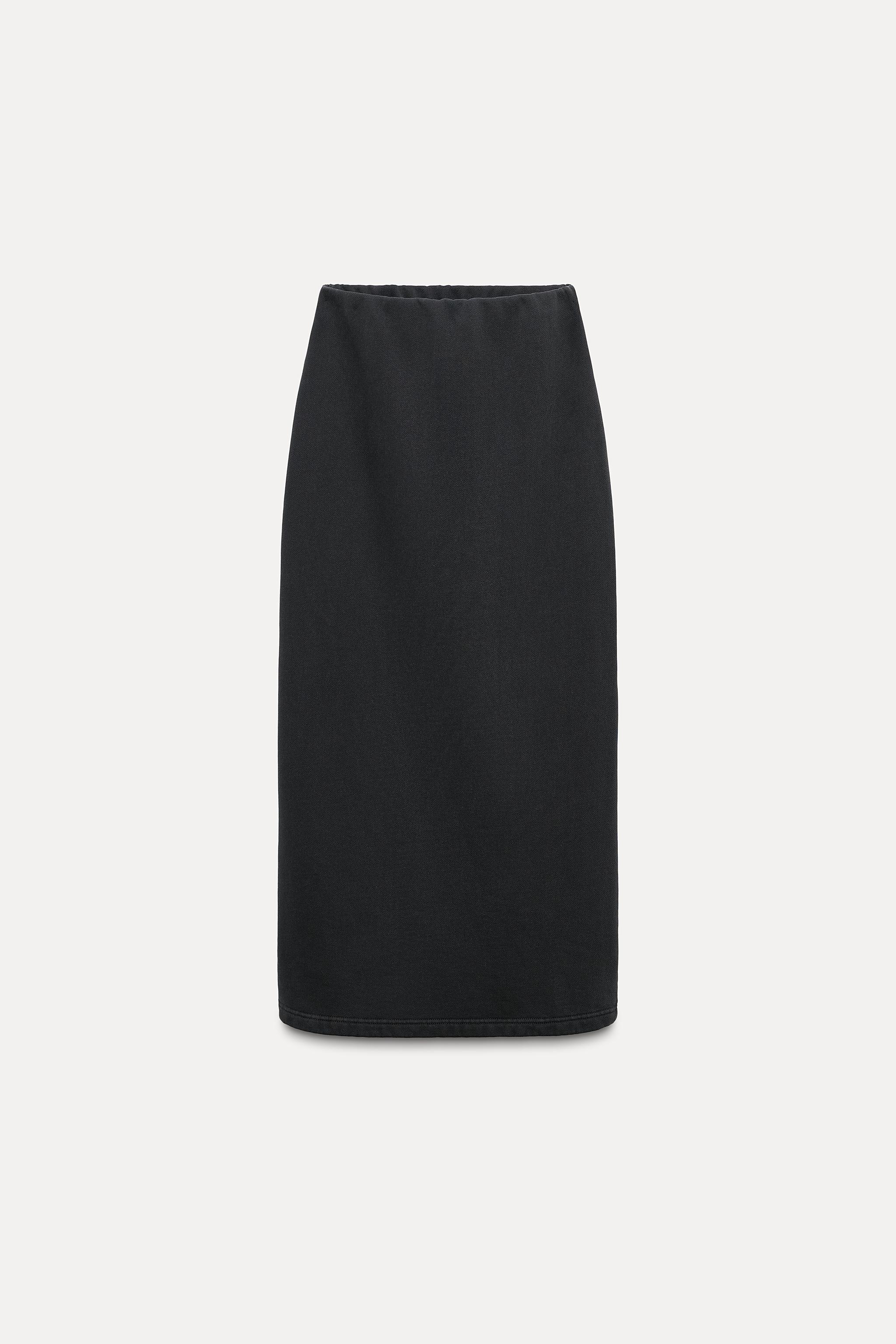 プラッシュジャージー ミディスカート - カーボン | ZARA Japan
