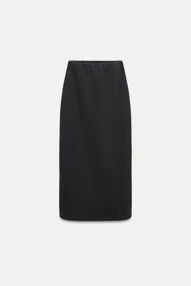 PLUSH MIDI SKIRT - Charcoal by Zara - Image 4