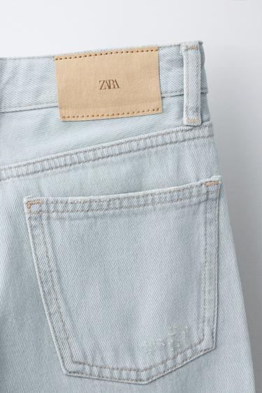 RIPPED WIDE-LEG JEANS - Light blue by Zara - Image 3