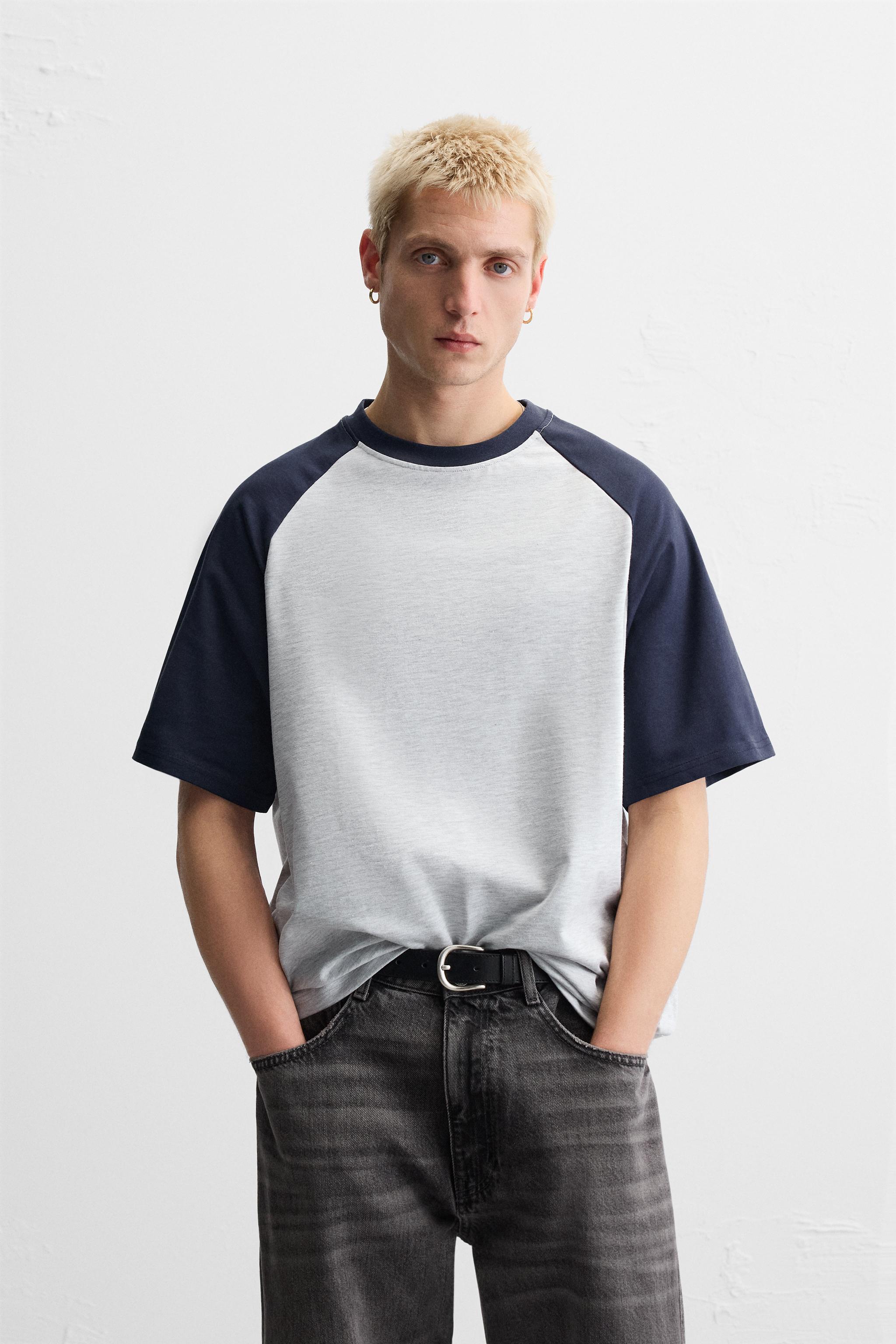 CONTRASTING SLEEVE T-SHIRT