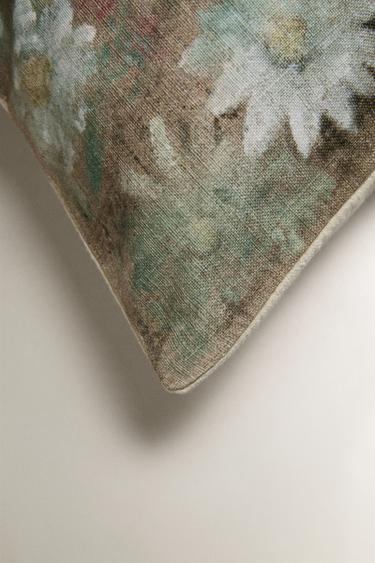 FLORAL CUSHION COVER - Green by Zara - Image 1