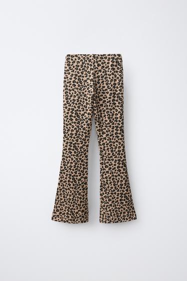 FLARED RIBBED LEGGINGS — Leopard 2